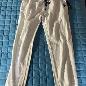 Polo Ralph Lauren White Joggers with Black Accents